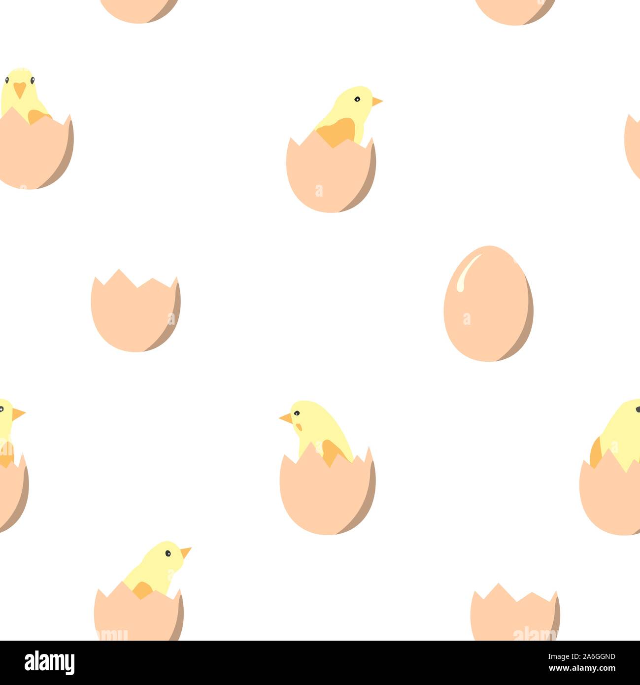 Seamless pattern with chickens in eggs. Vector Illustration Stock Vector