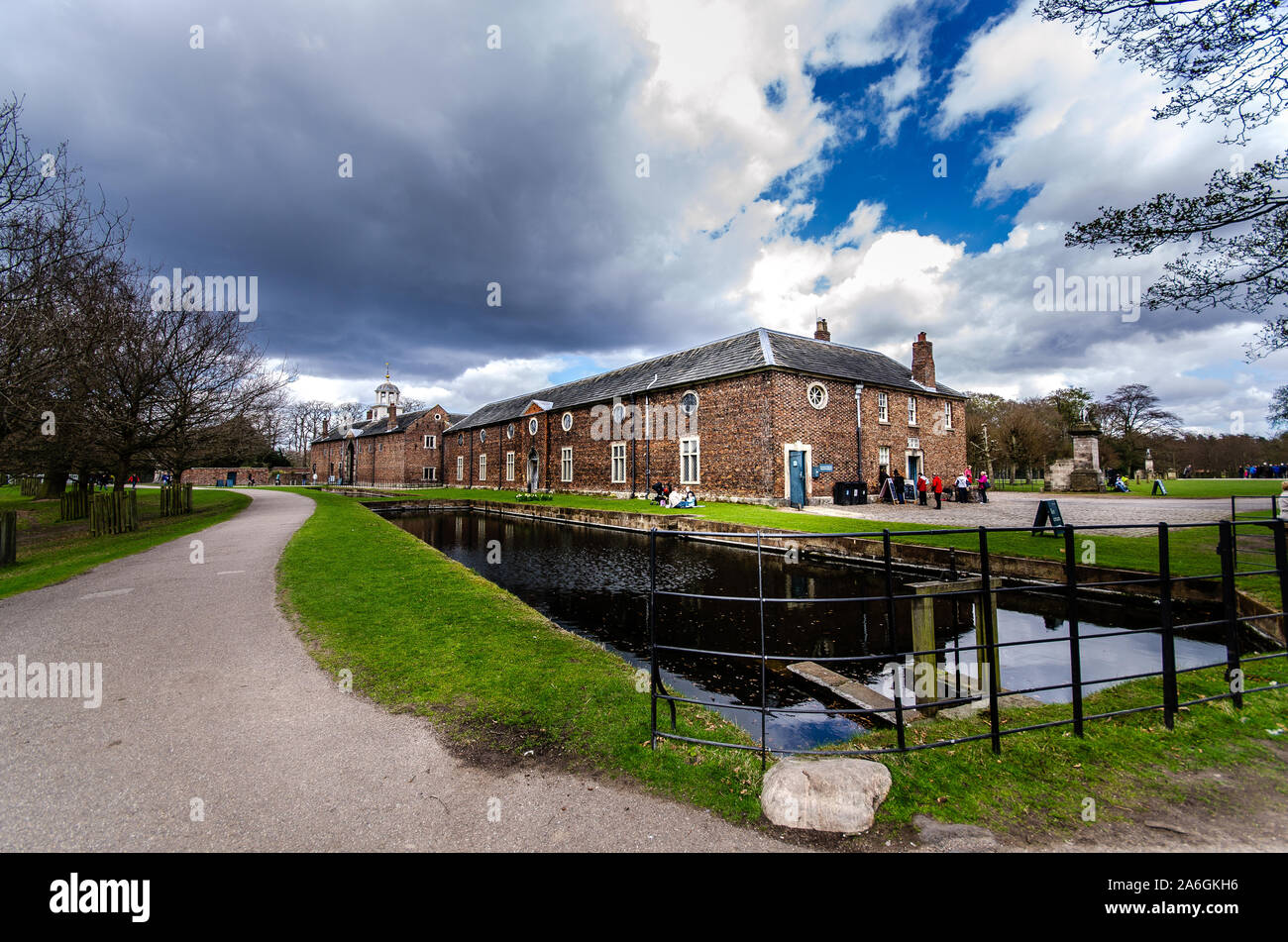 Stunning landscape of Dunham Massey, old historical stately home near