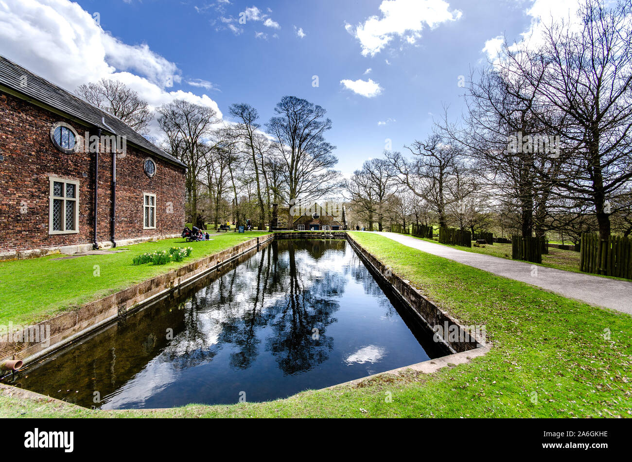 Stunning landscape of Dunham Massey, old historical stately home near