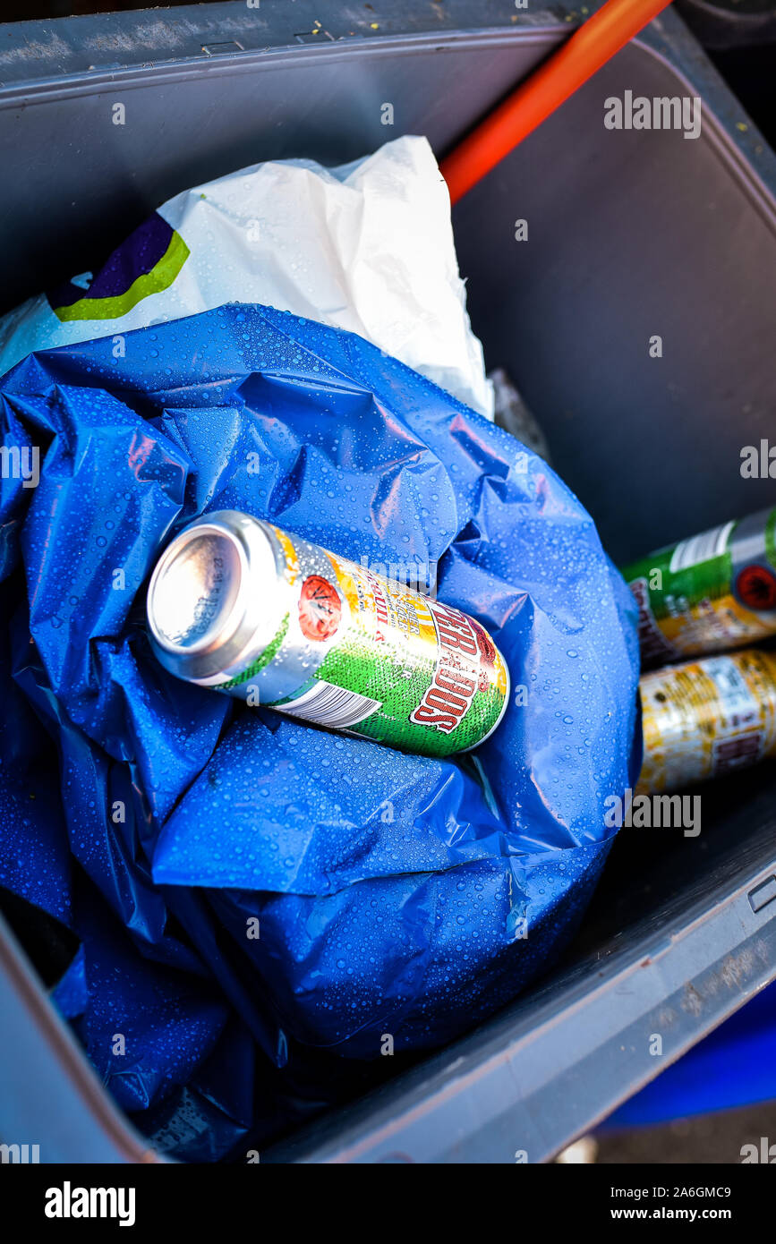 Waste after being fly tipped, rubbish dumping, hazardous waste