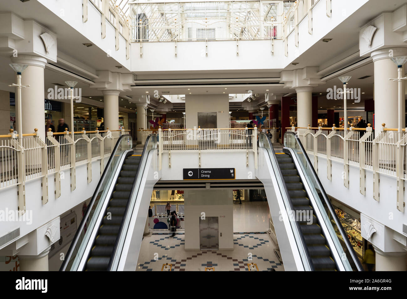 Customers, people shopping in the Intu Potteries Shopping Centre in
