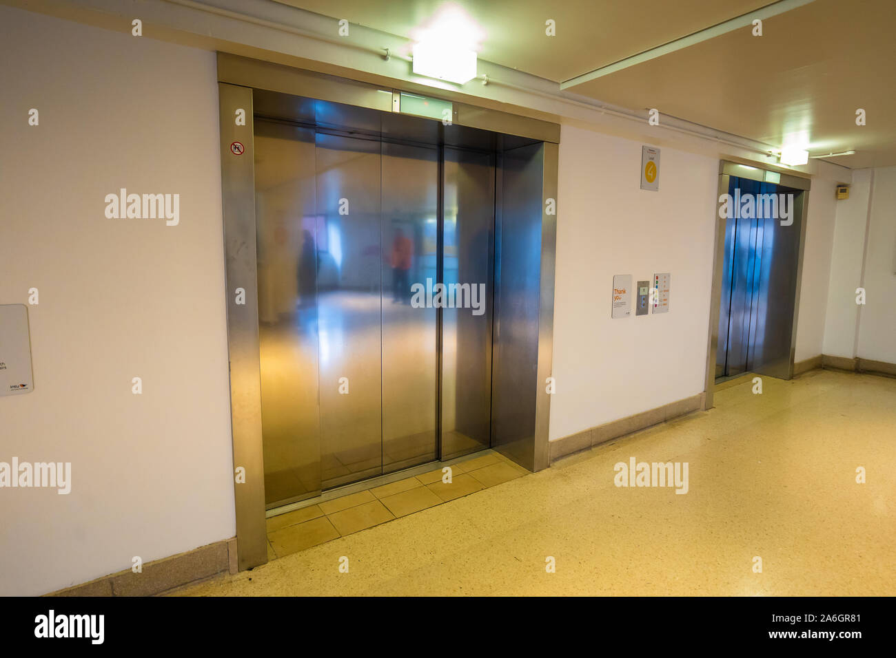 Lifts, elevators at the Intu Shopping centre, precinct, mall, Hanley