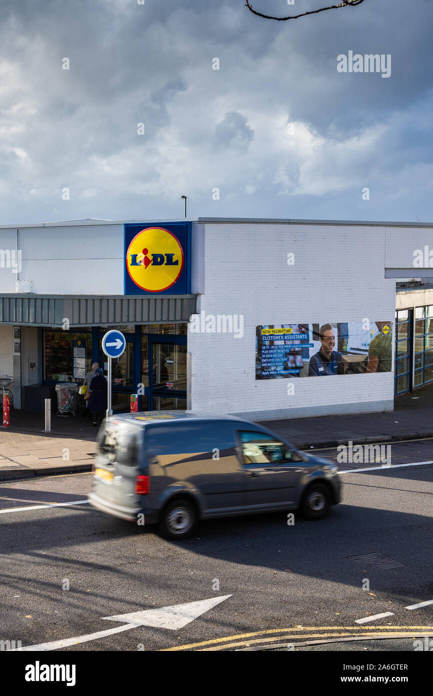 The new high tech Lidl store, shopping supermarket in Longton, Stoke on
