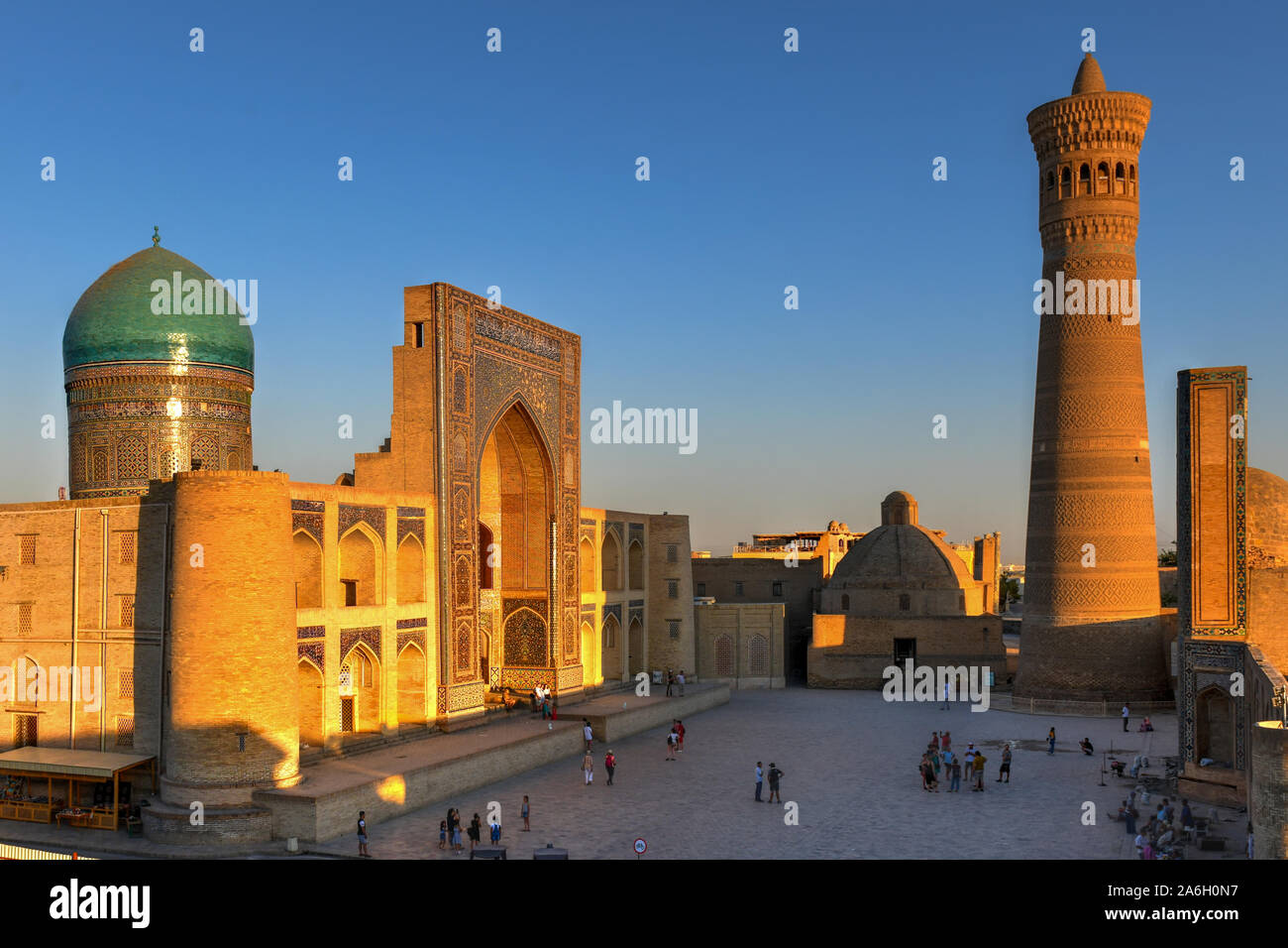 Bukhara, Uzbekistan - July 12, 2019: Ancient Mir-i-Arab Madrasa in the Po-i-Kalyan complex in Bukhara, Uzbekistan. Stock Photo