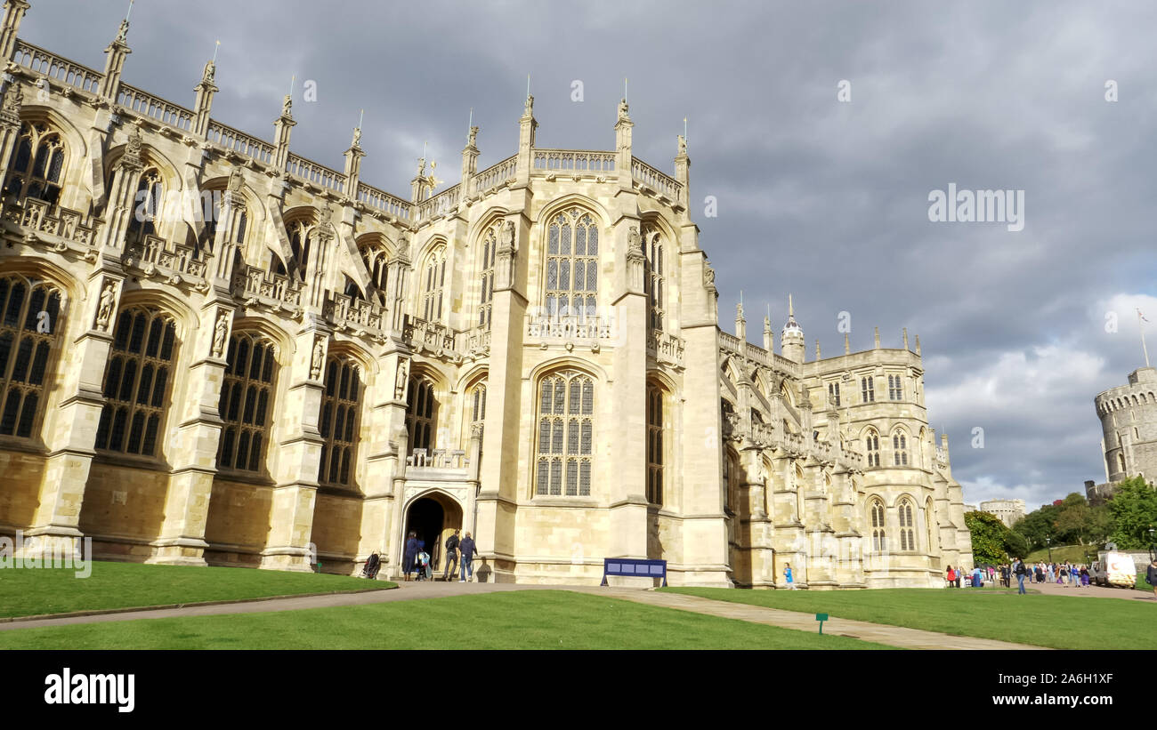 LONDON , ENGLAND- OCTOBER, 4 2017: st georges chapel at windsor castle ...