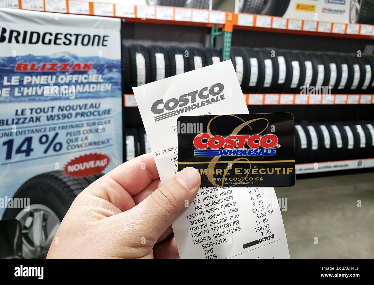 Costco Receipt And Executive Membership Card Editorial Stock Image