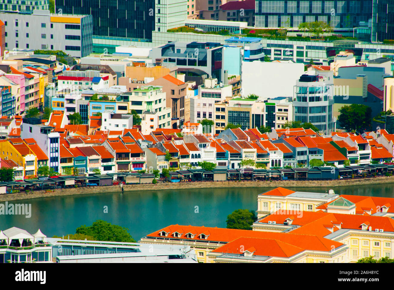 Boat Quay - Singapore City Stock Photo