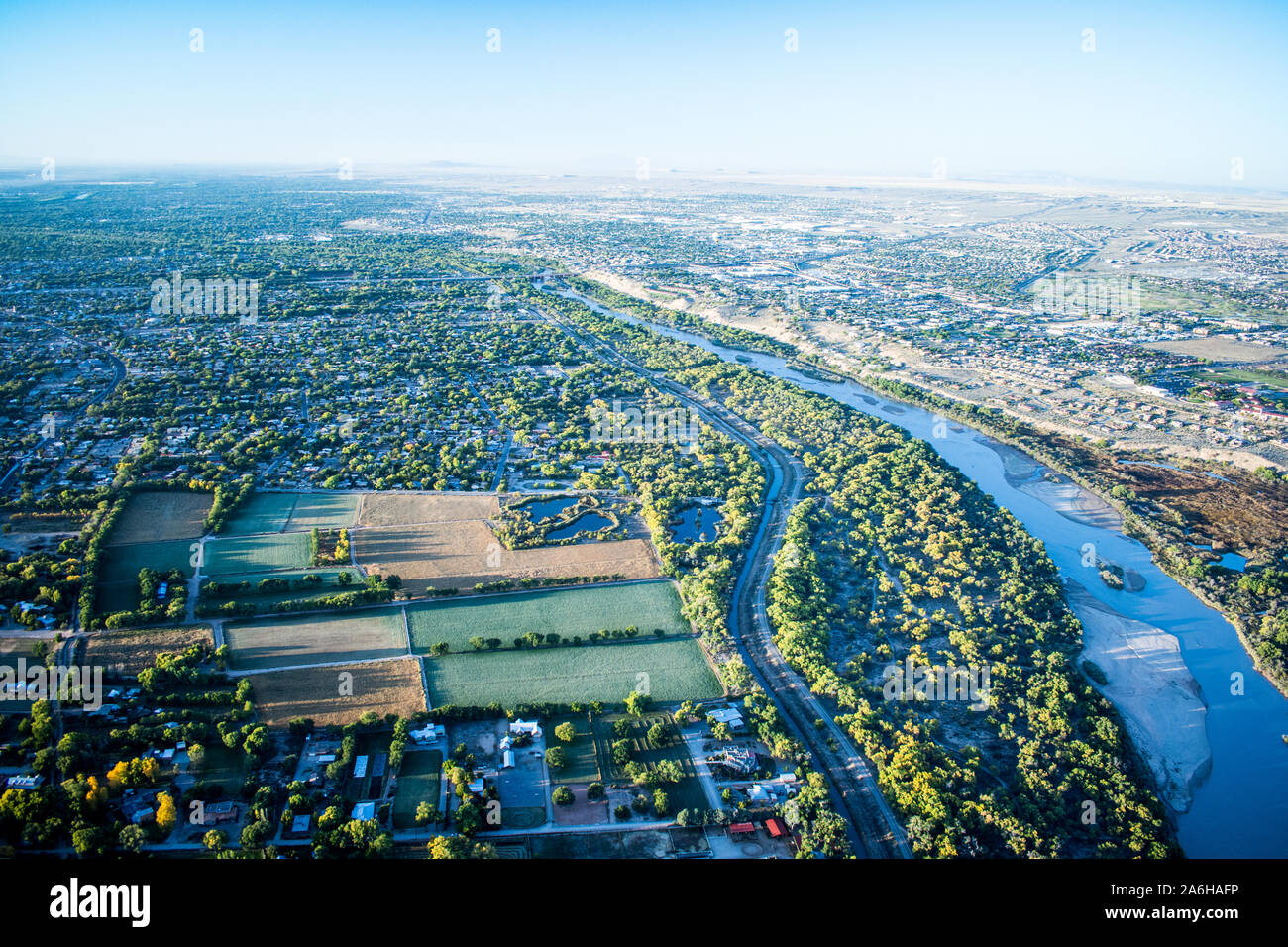Hot Air balloon over Albuquerque 7463 Stock Photo
