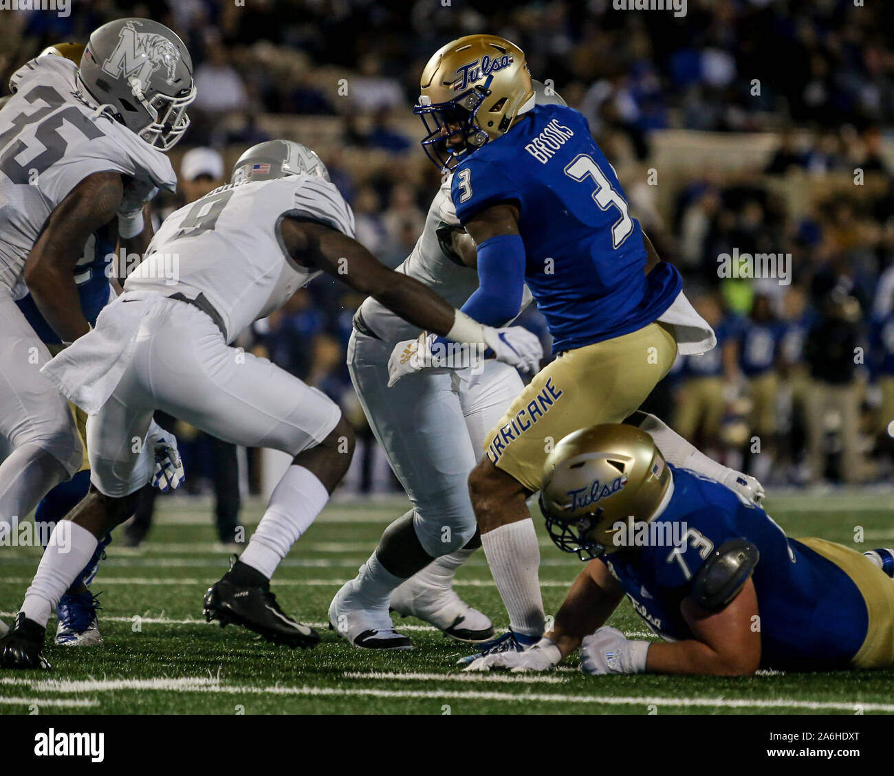 Tulsa, OK, USA. 26th Oct, 2019. Tulsa Running Back SHAMARI BROOKS (3