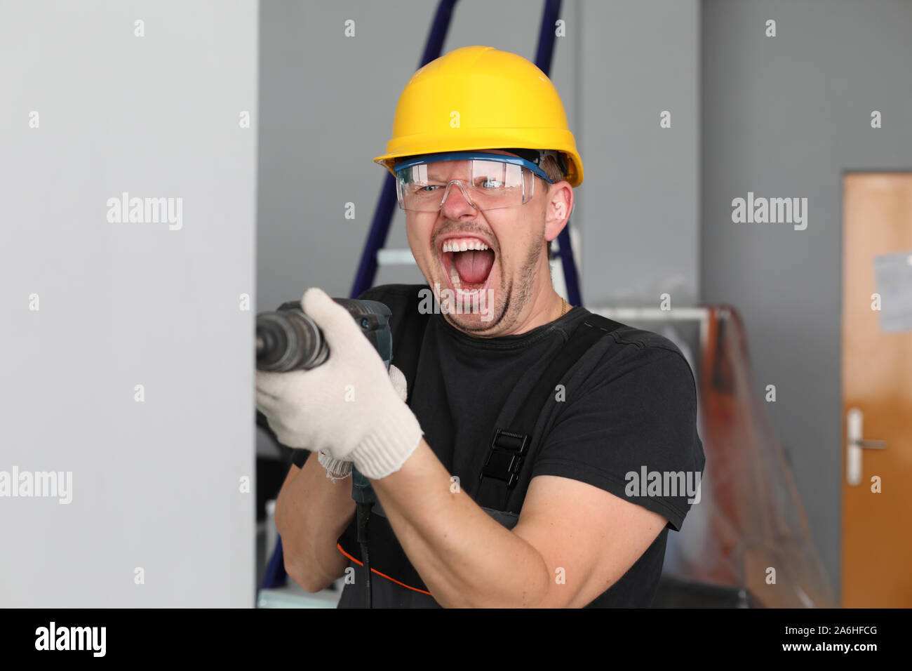Violation of the noise law during construction Stock Photo Alamy