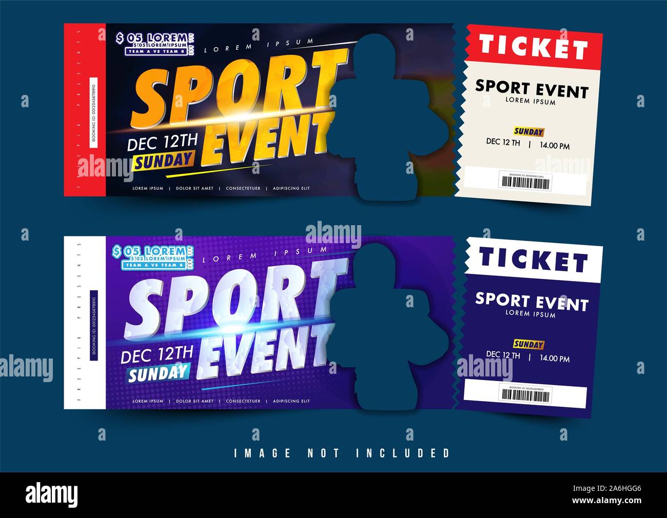 Ticketing options. Ticket Sport event Mockup.