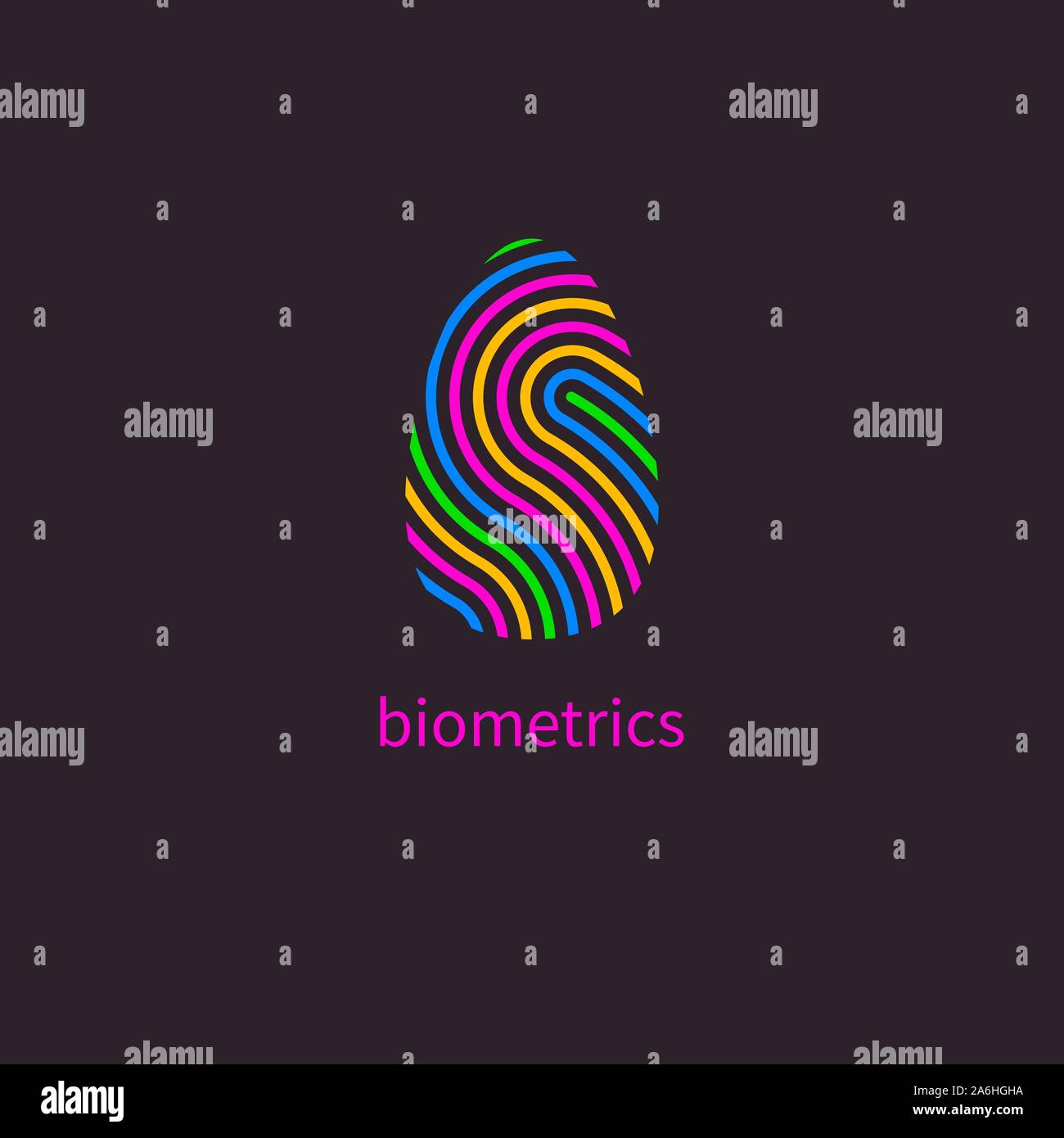 fingerprint logo, finger print icon, biometric digitel security identity pattern, id vector pattern Stock Vector