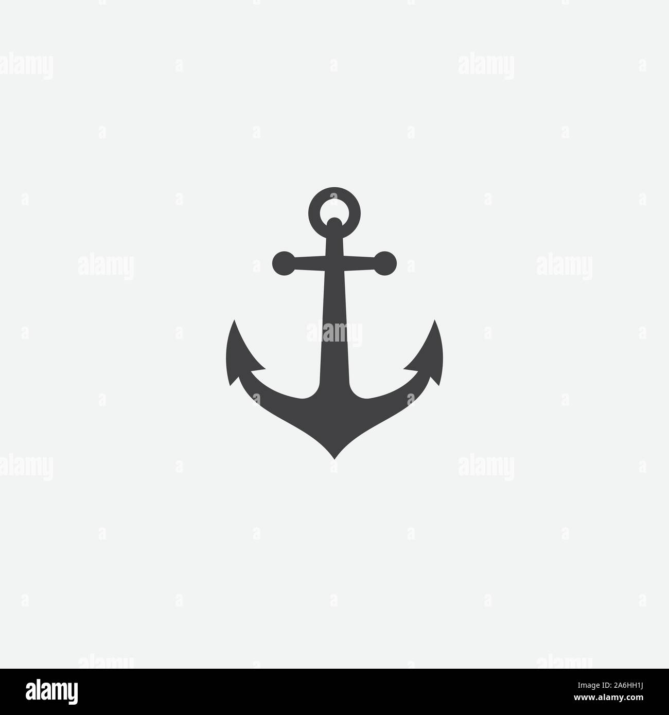 Anchor vector logo icon, Nautical maritime, sea ocean boat illustration symbol, Anchor vector icon, Pirate Nautical maritime boat, Anchor icon, Simple vector icon Stock Vector