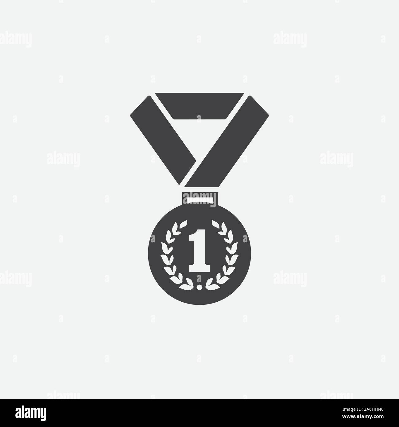 medal logo Template vector illustration icon design, medal for first place icon, medal flat icon illustration, champions medal icon illustration, award logo Stock Vector