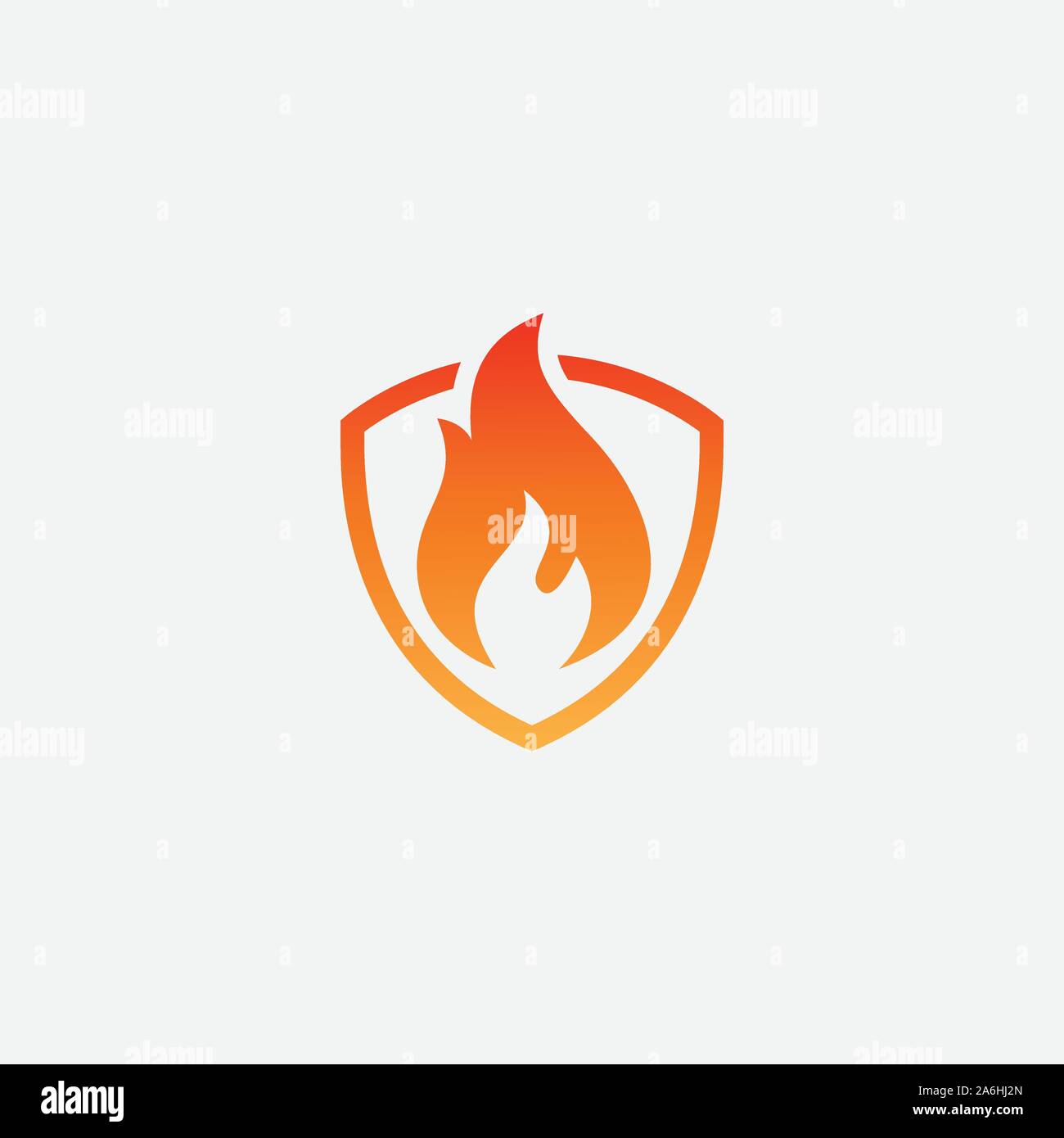 Fire Shield Logo Design Vector Template, Shield Fire Logo Concept, Fire Shield Icon Symbol, Fire protection icon, Security vector icon, Protection icon Stock Vector