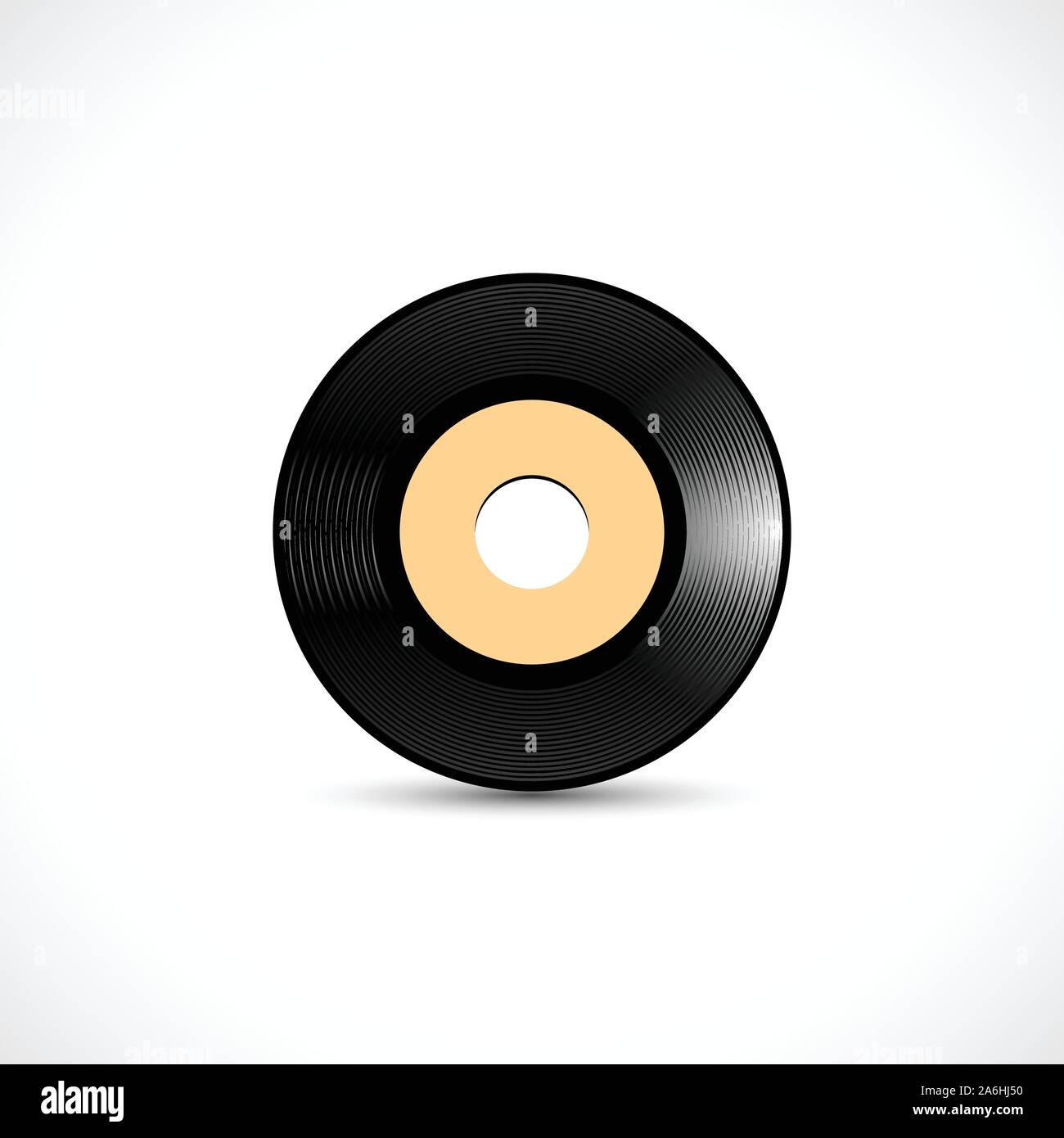 Vinyl disc 7 inch EP wide hole with shiny grooves Stock Vector