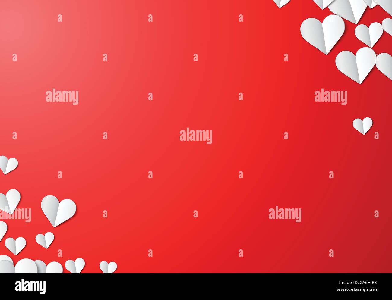Valentines Day card with cut paper hearts Stock Vector Image & Art - Alamy