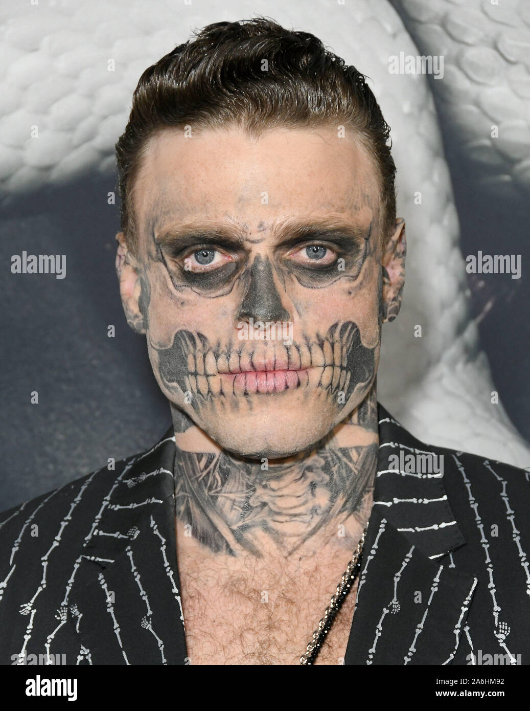 October 26, 2019, Hollywood, California, USA: 26 October 2019 -Hollywood,  California - Gus Kenworthy. FX's ''American Horror Story'' 100th Episode  Celebration held at the Hollywood Forever Cemetery . Photo Credit: Birdie  Thompson/AdMedia (