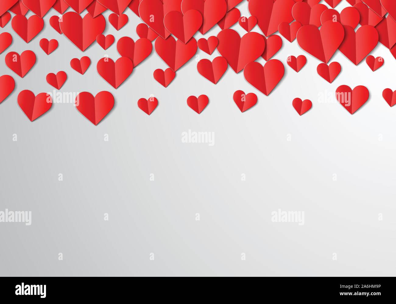 Valentines Day card with cut paper hearts Stock Vector Image & Art - Alamy