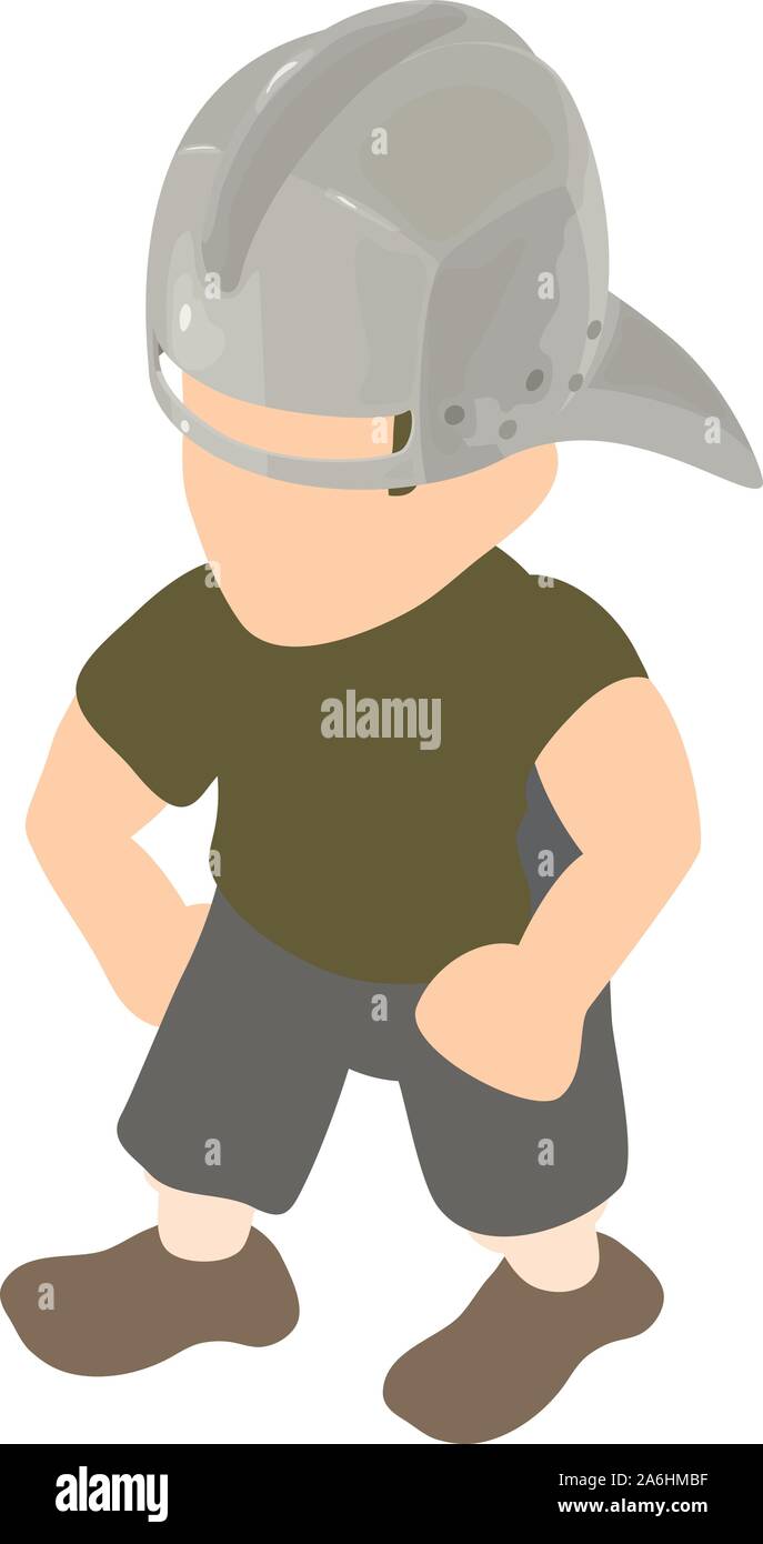 Medieval archer icon, isometric style Stock Vector