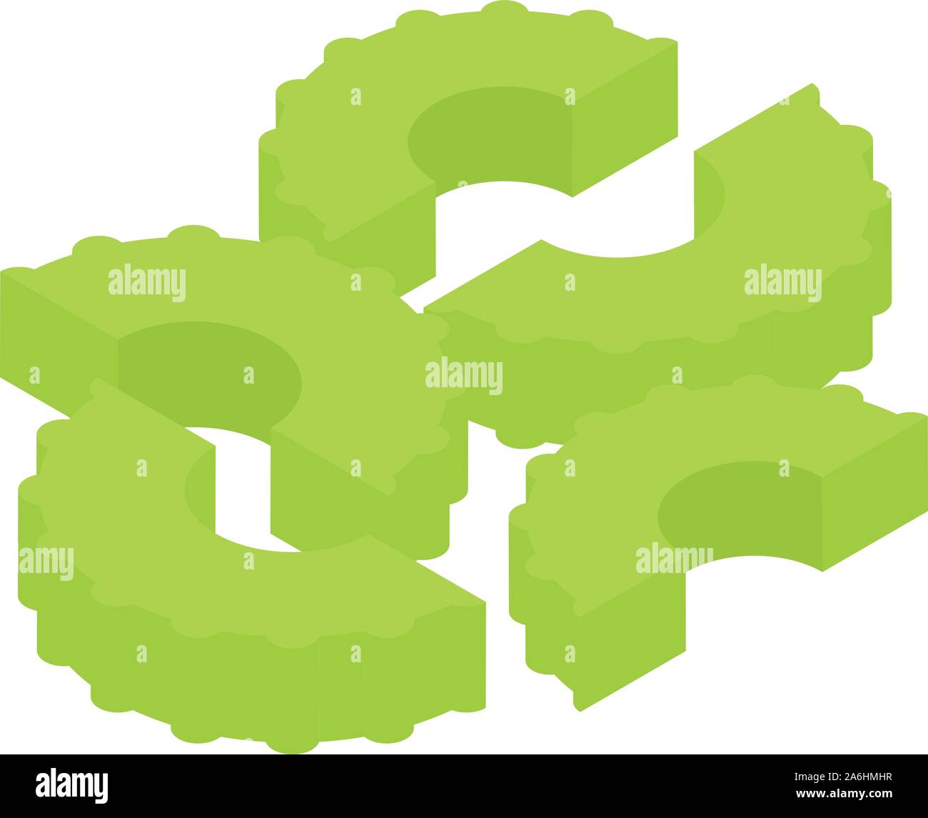 Celery pasta icon, isometric style Stock Vector
