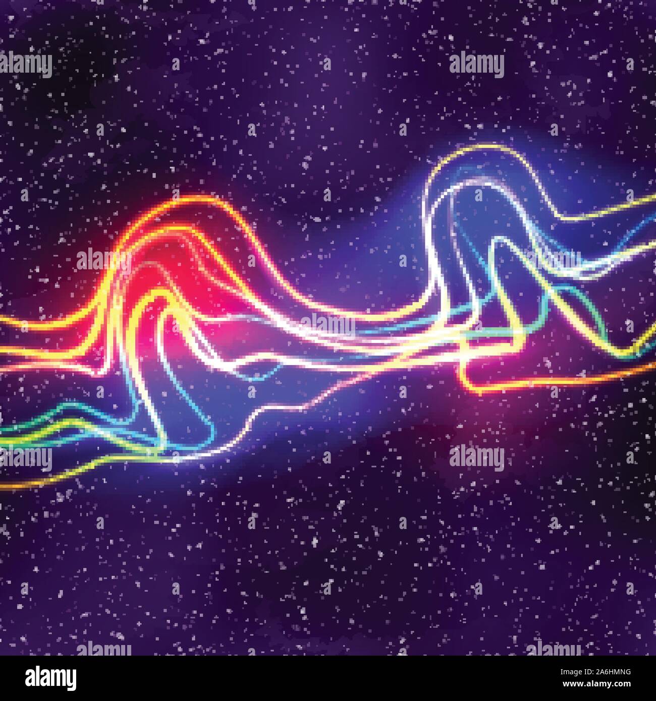 Neon lines New Retro Wave background with 80s vhs style Stock Vector