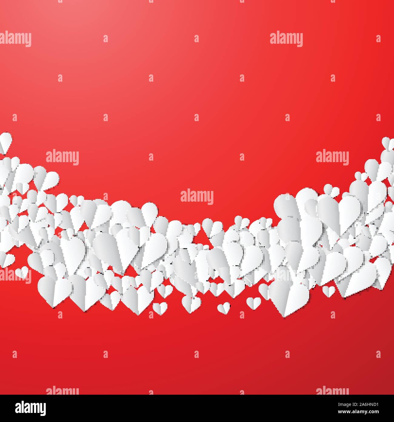 Valentines Day card with cut paper hearts Stock Vector Image & Art - Alamy