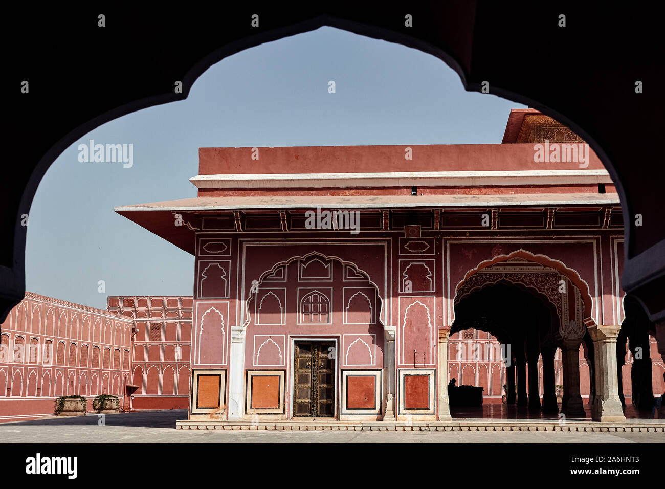 Chandra Mahal museum at City Palace in Jaipur, Pink city, Rajasthan, India. Stock Photo