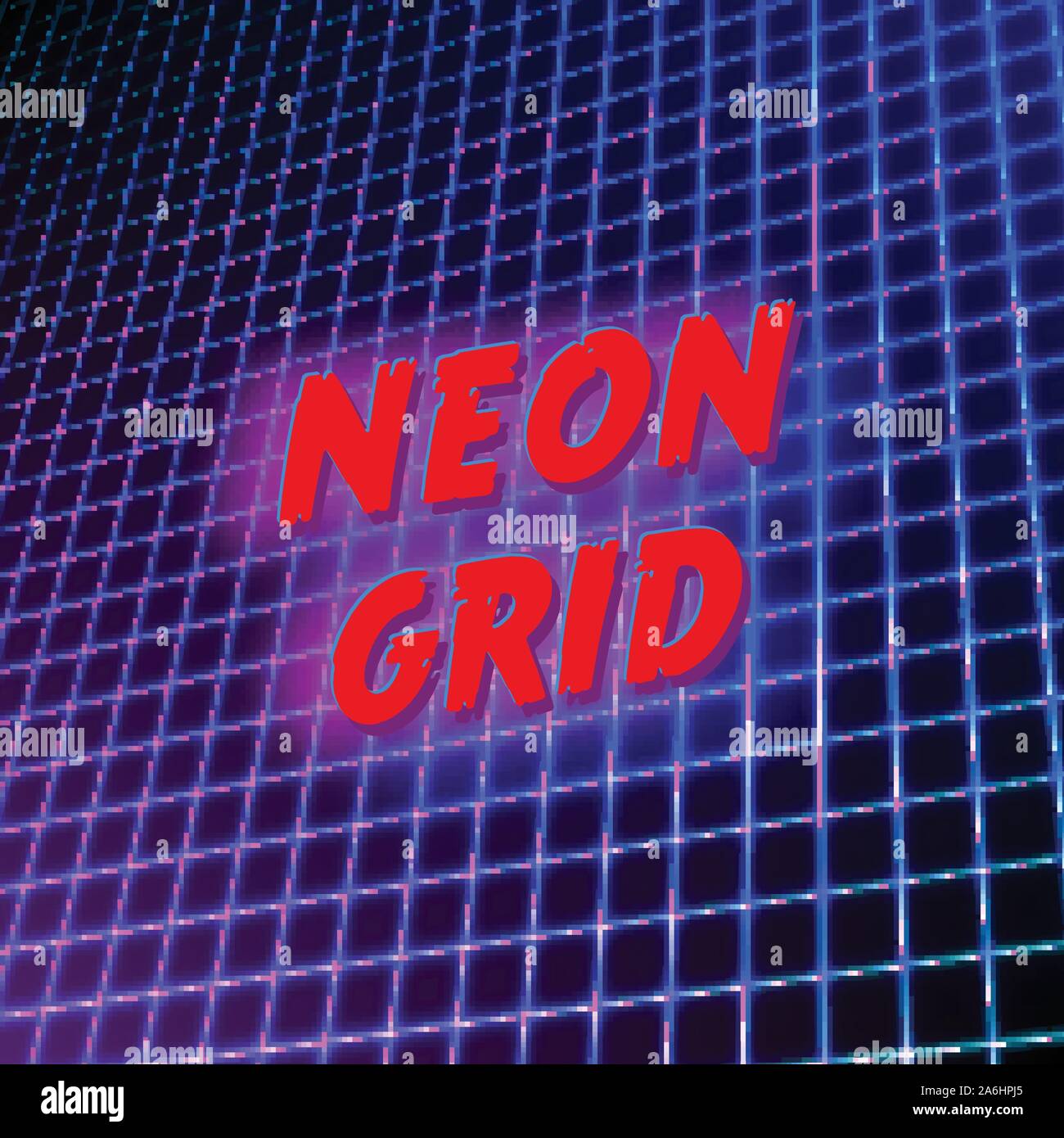 Bright neon grid lines glowing background with 80s style Stock Vector ...