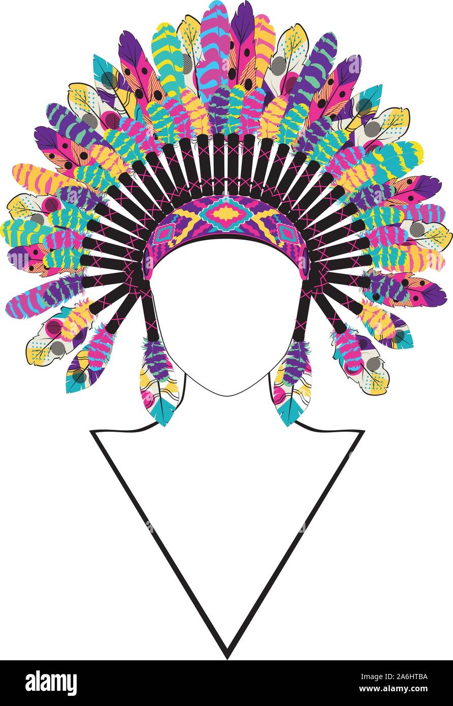 Indian chief war bonnet Stock Vector Images - Alamy
