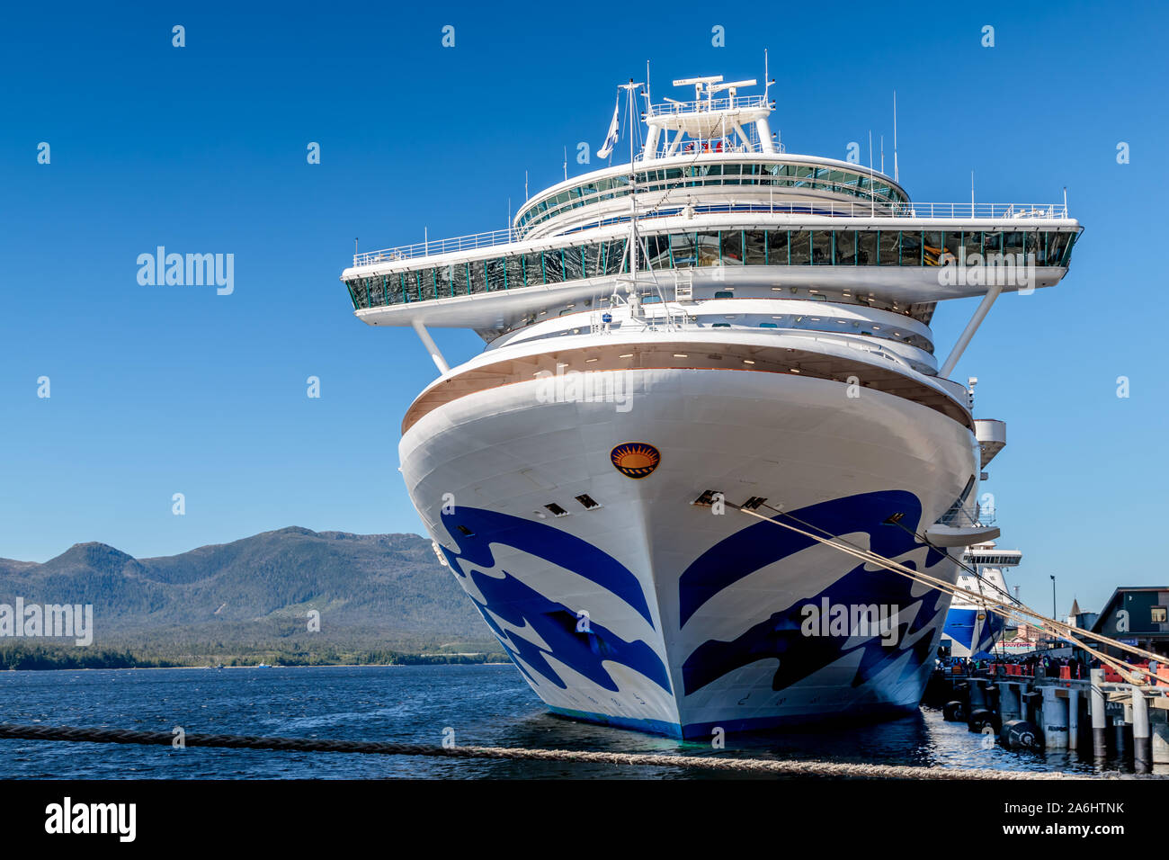 Cruise ship anchored at Ketchikan, Alaska Stock Photo - Alamy