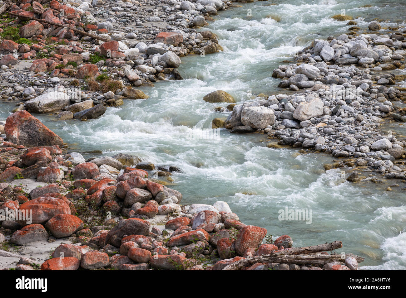 Alpine torrent in Untersulzbach valley. Venediger group. Glacial alpine valley. Hohe Tauern National Park. Austrian Alps. Europe. Stock Photo