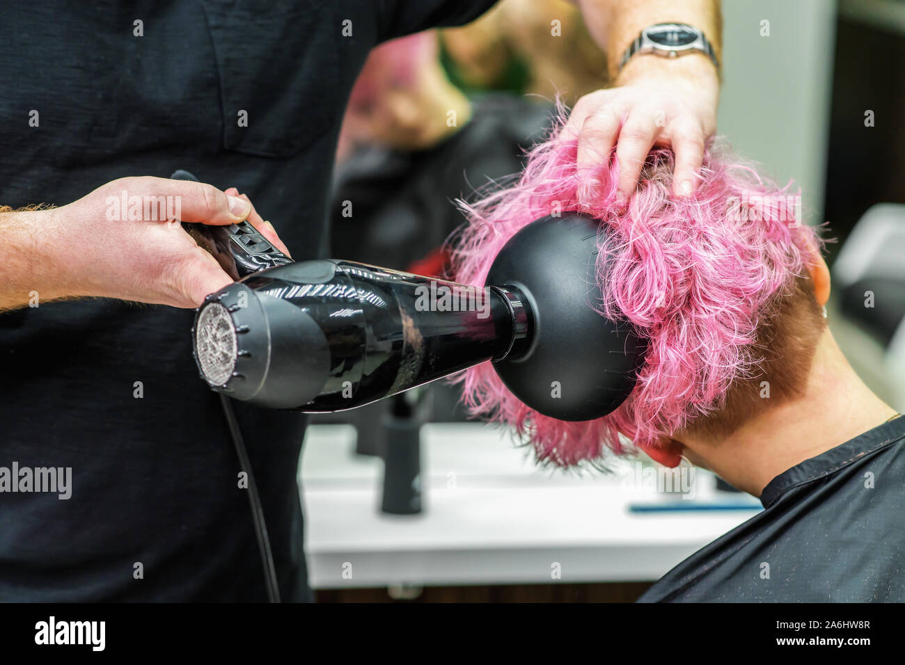 Hairdresser blow outlet dry