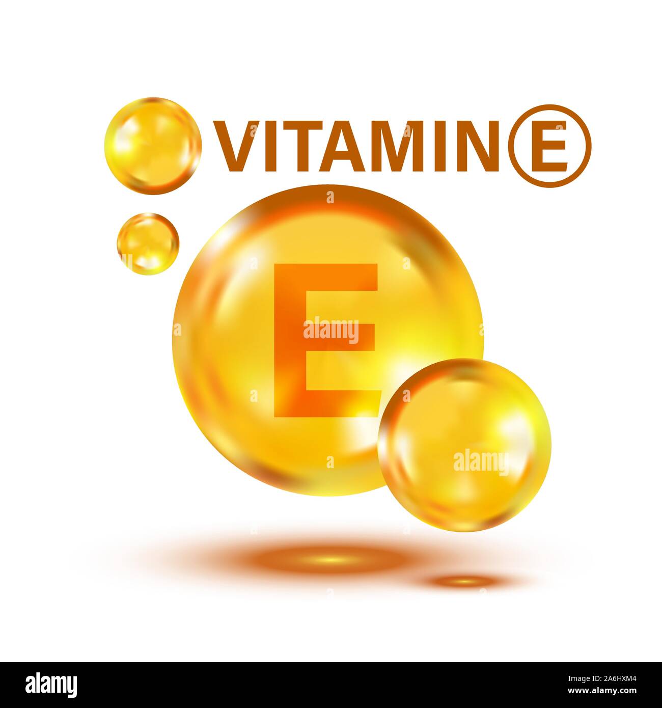 Vitamin E icon in flat style. Pill capcule vector illustration on white ...