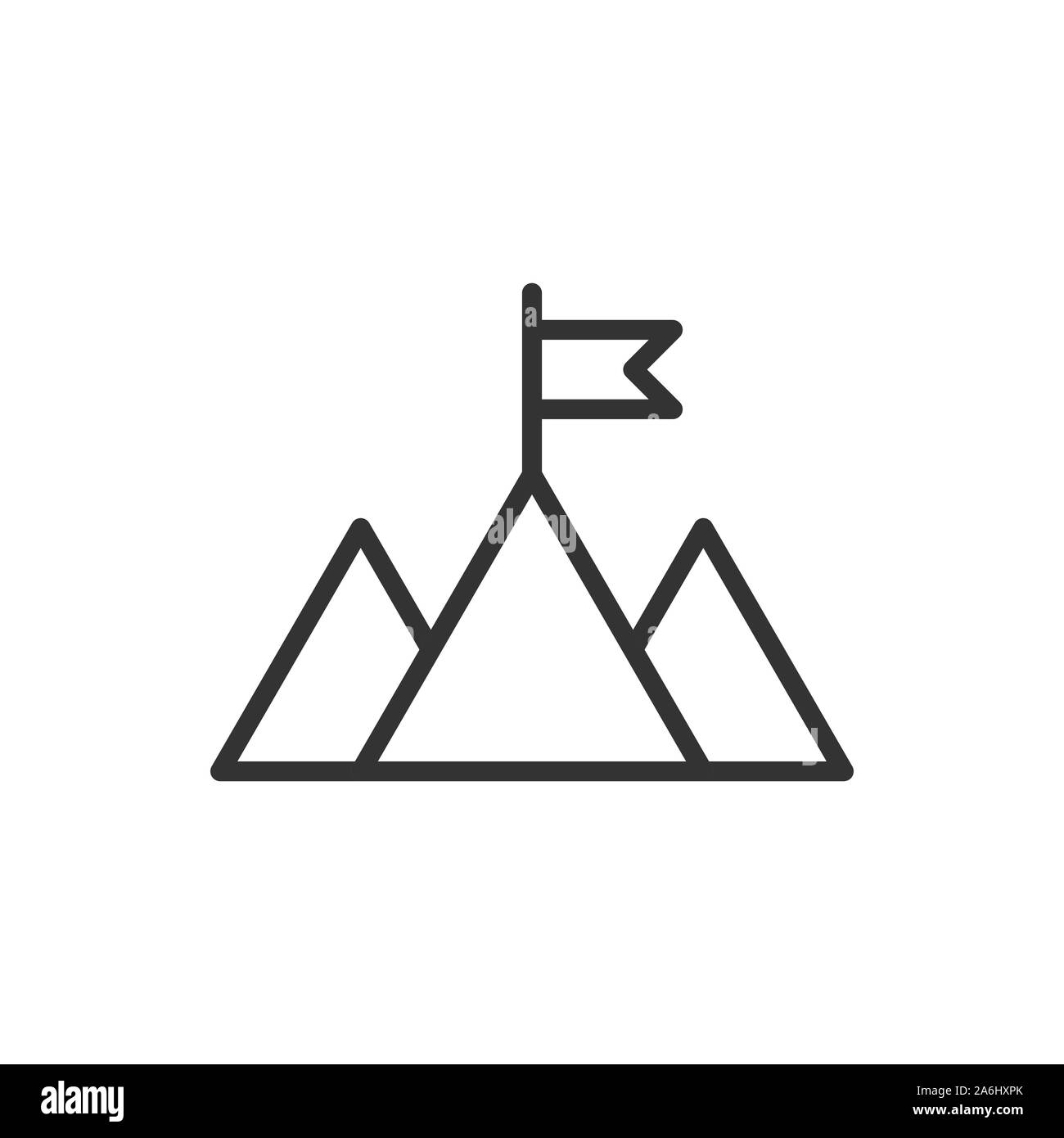 Mission champion icon in flat style. Mountain vector illustration on white isolated background. Leadership business concept. Stock Vector