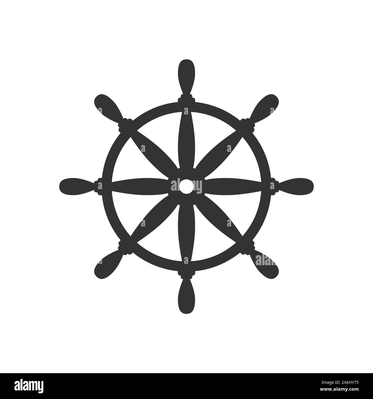 Helm wheel icon in flat style. Navigate steer vector illustration on ...
