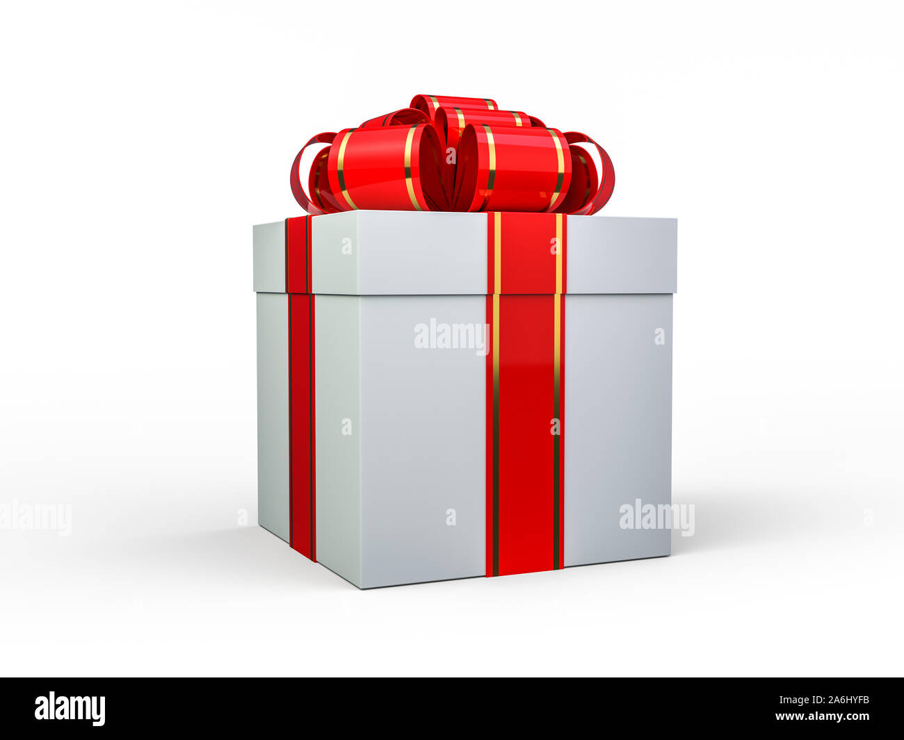 Christmas and New Year, gift box background. 3D rendering Stock Photo ...