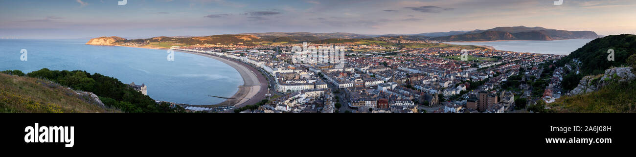 Panoramic view over Llandudno on the North Wales coast Stock Photo
