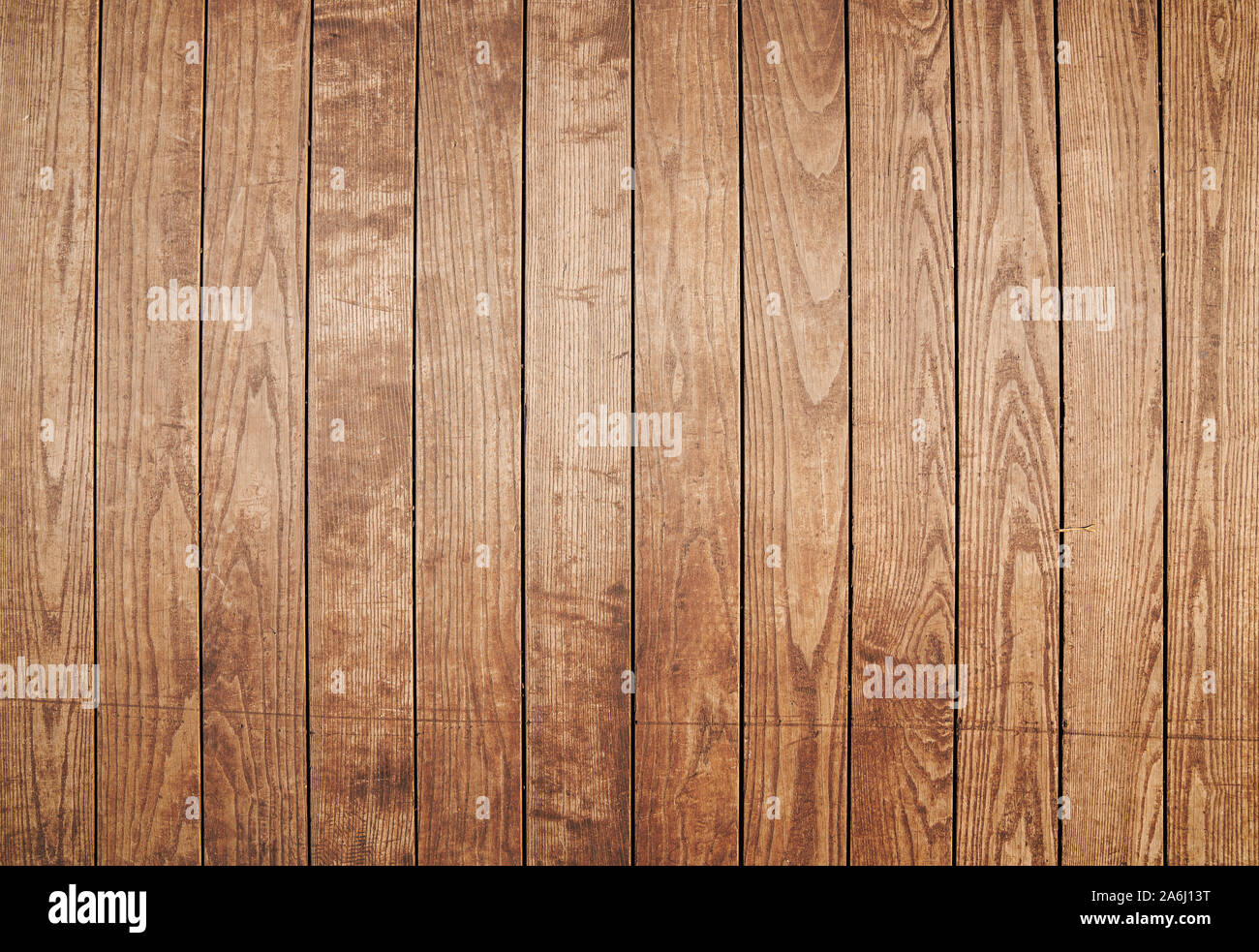 Brown painted natural wood with grains for background and texture. Stock Photo