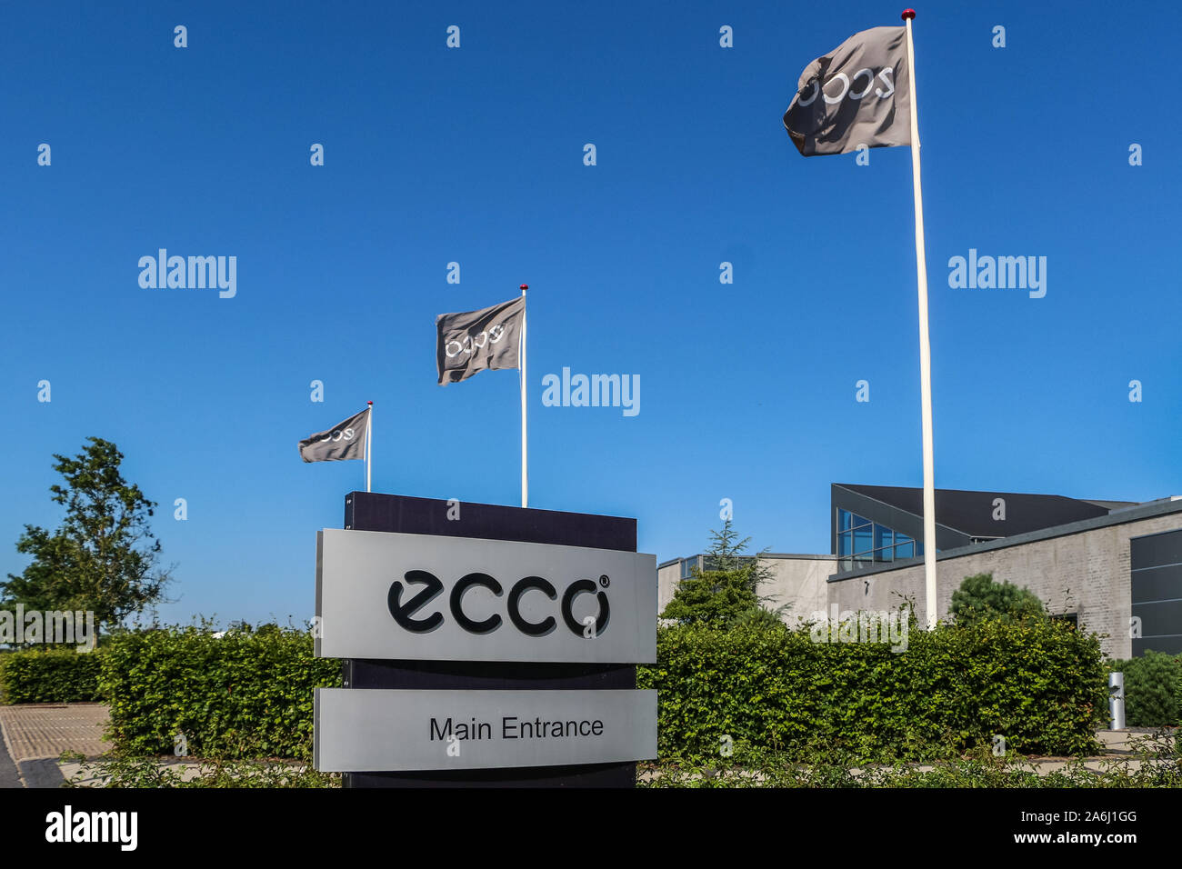 ECCO Sko A/S a Danish manufacturer and retailer head is seen in Bredebro, Denmark on 26 July 2019 ECCOÕs products are sold in 99 countries from over 2,250 ECCO shops