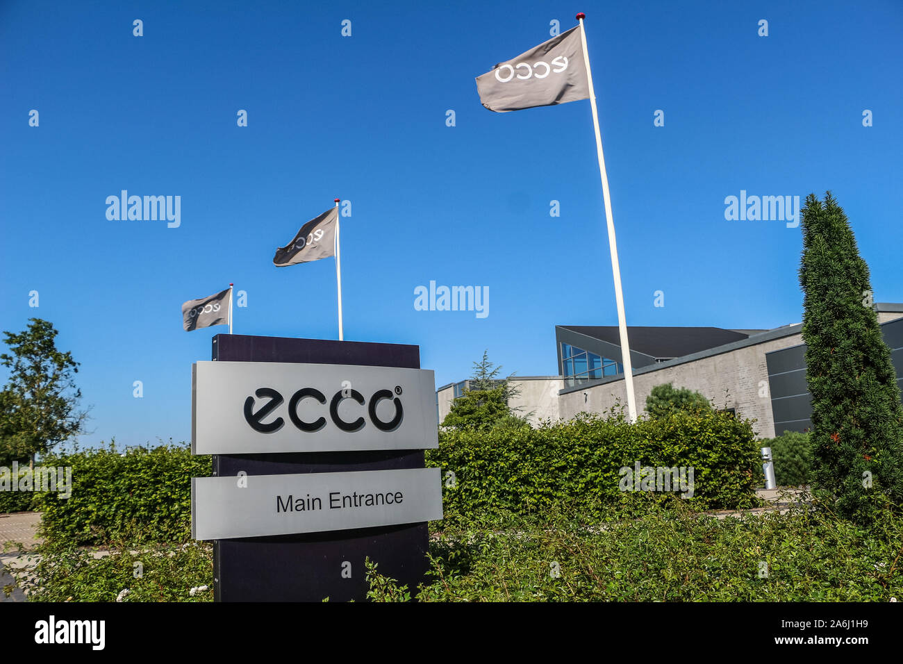 gavnlig padle Skygge ECCO Sko A/S a Danish shoe manufacturer and retailer head office is seen in  Bredebro, Denmark on 26 July 2019 ECCOÕs products are sold in 99 countries  from over 2,250 ECCO shops