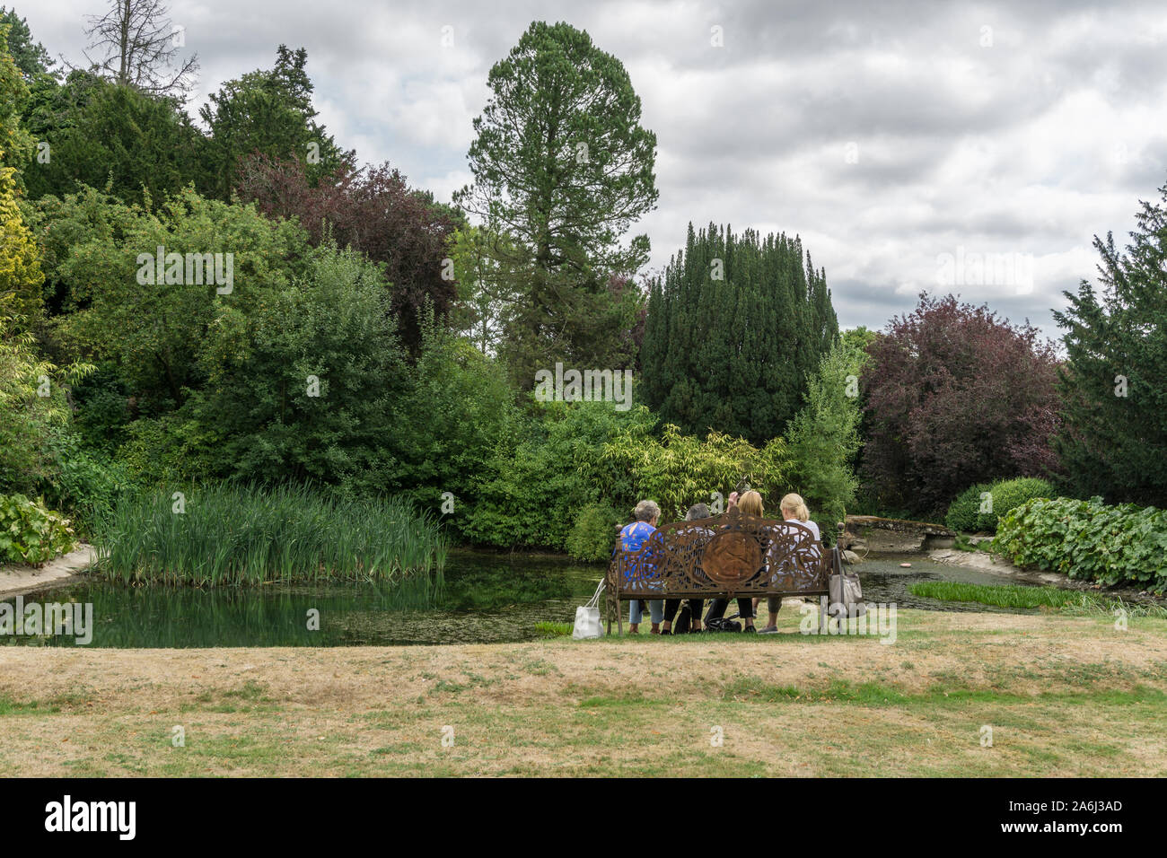 Ornamental gardens at Thornbridge Hall, a grade II listed country house, in the Peak District, Derbyshire, UK Stock Photo