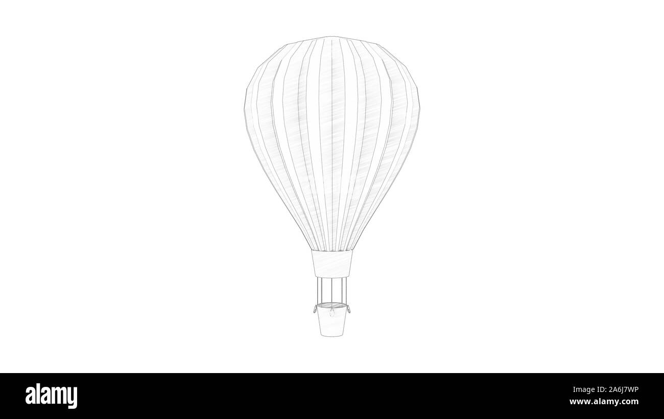 3d rendering of a hot air balloon isolated in white studio background ...