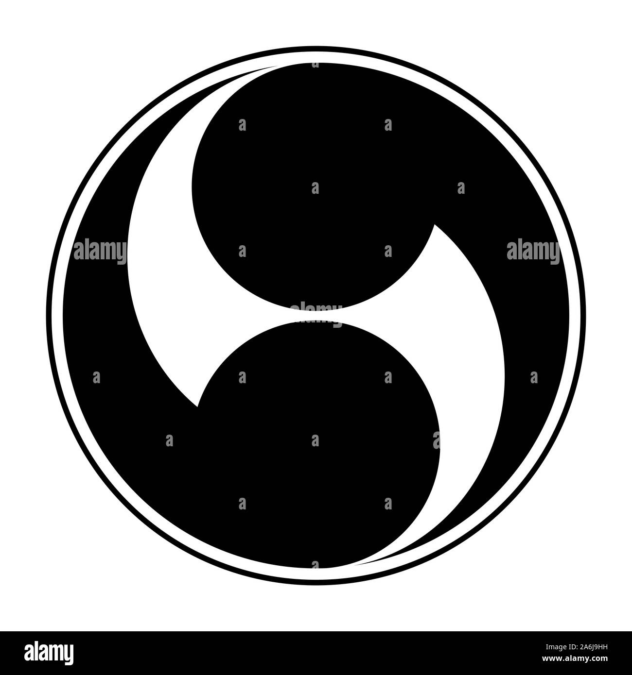 Tomoe symbol icon in a circle Stock Photo