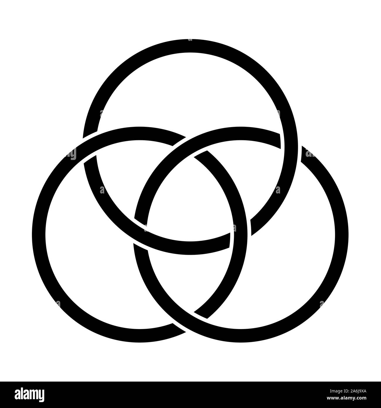 Borromean rings symbol illustration Stock Photo