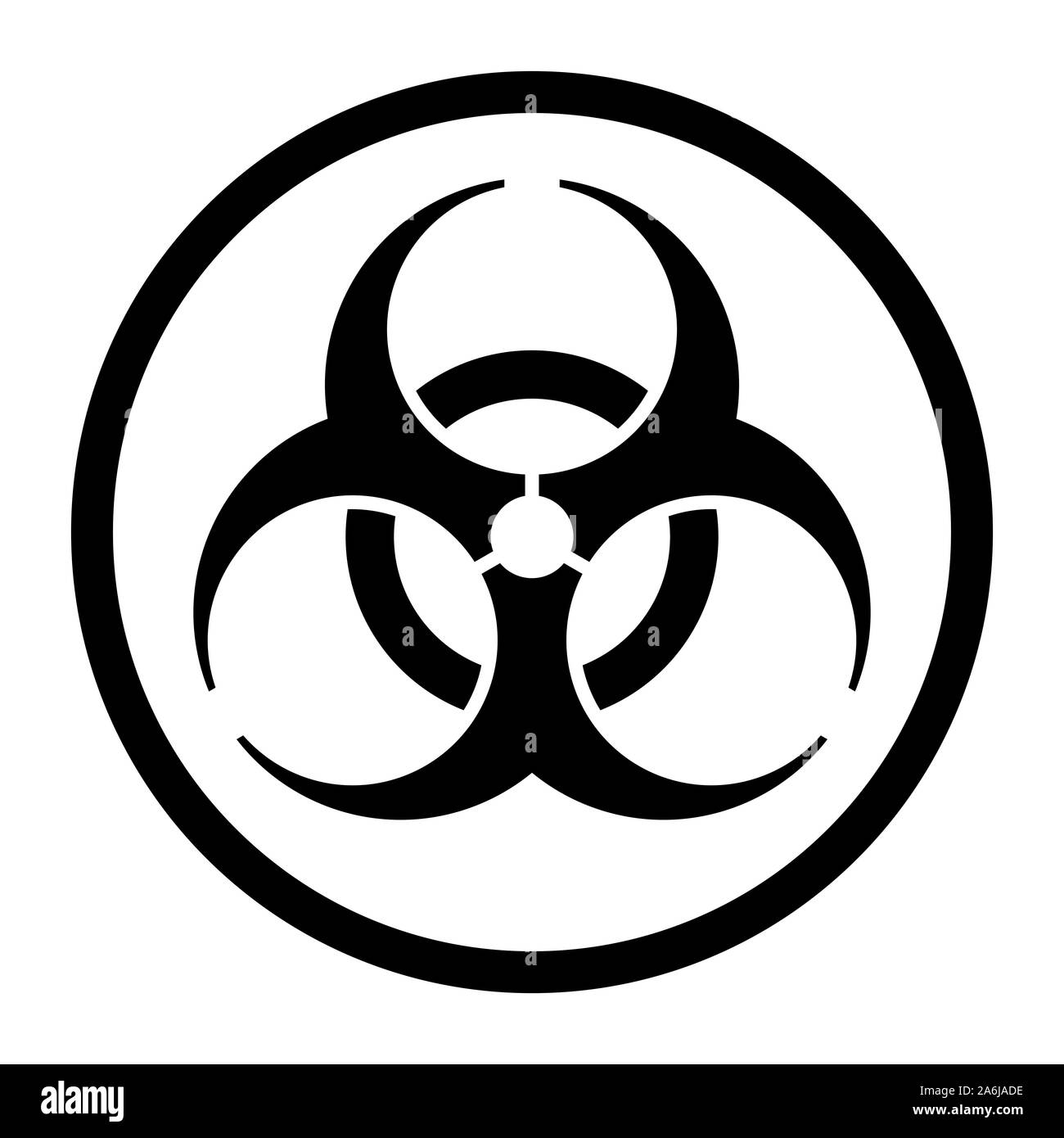 Biohazard symbol icon in a circle Stock Photo