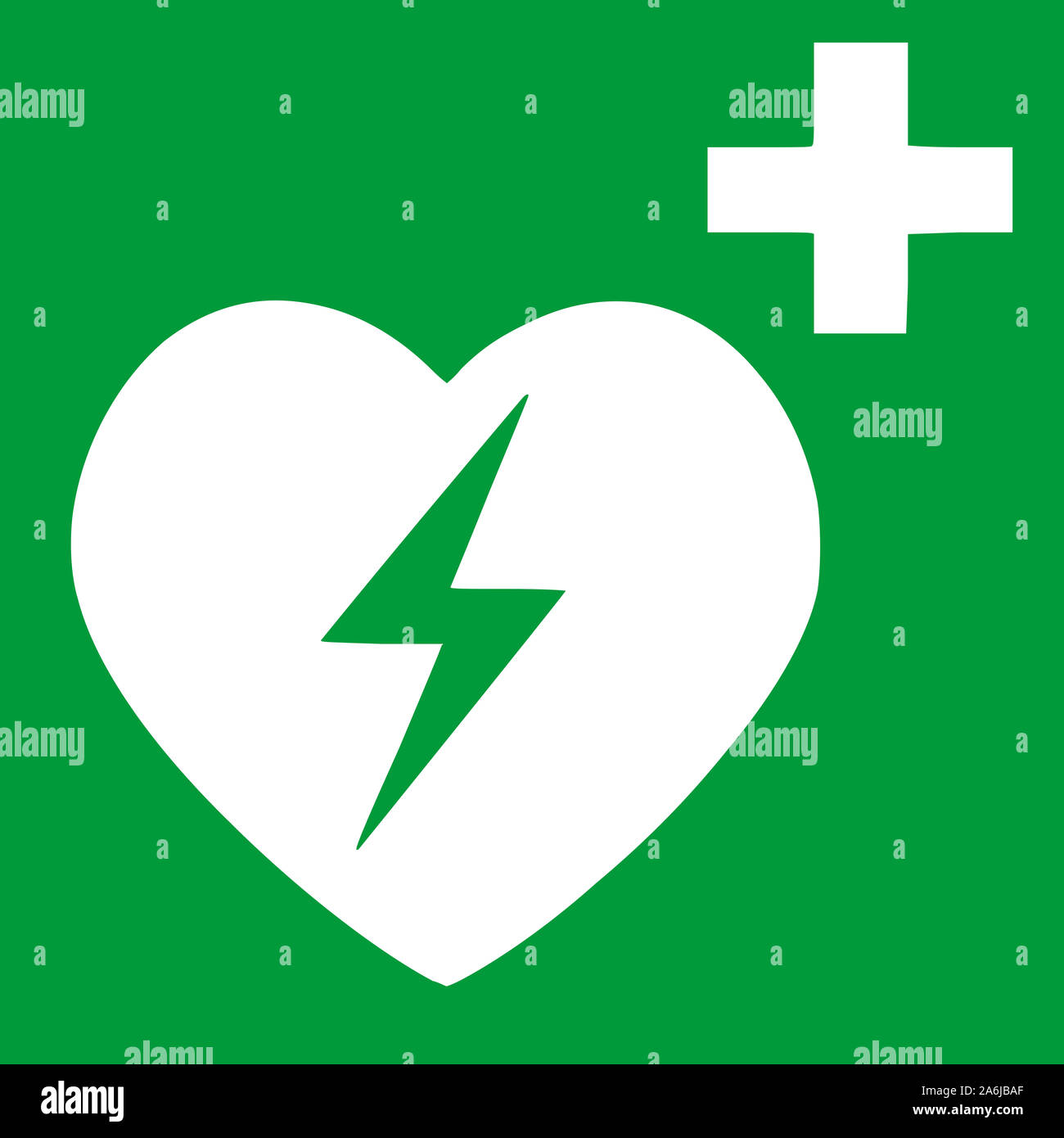 AED, Automated External Defibrillator sign Stock Photo Alamy