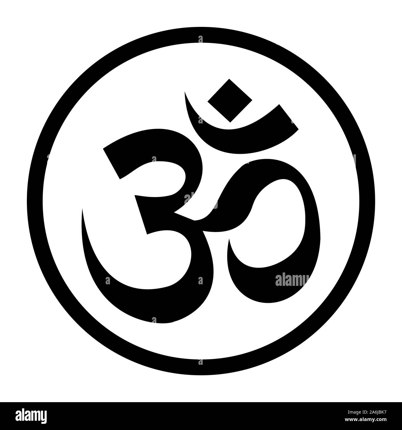 Om symbol icon in a circle Stock Photo