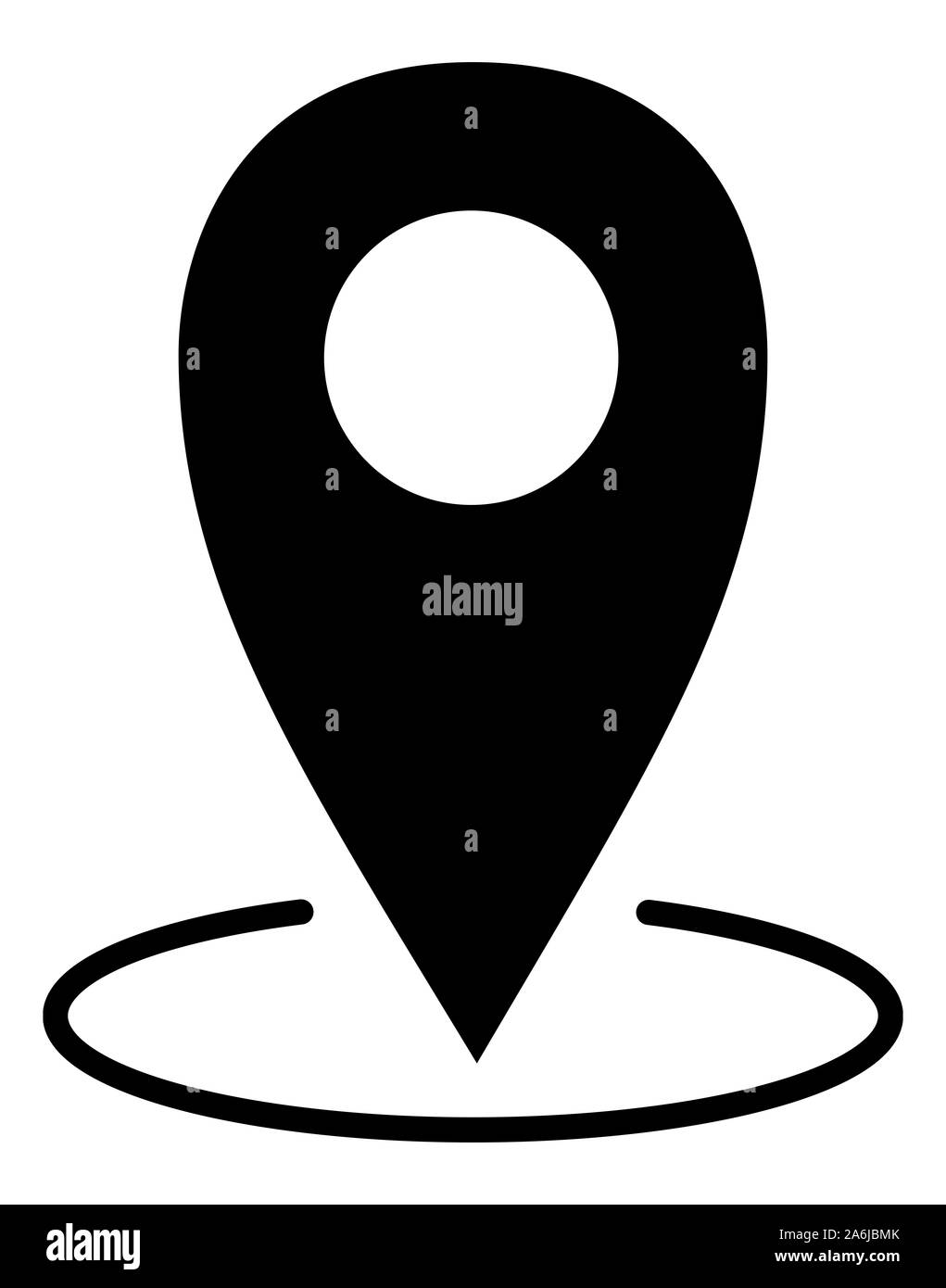 Black map pointer with a white background Stock Photo