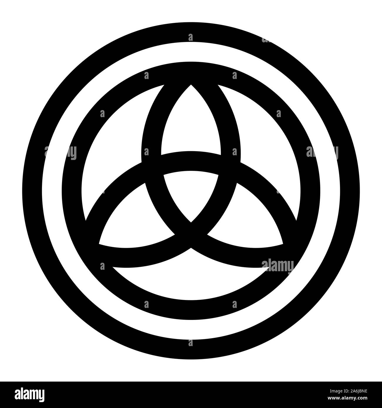 Triquetra symbol in a circle Stock Photo